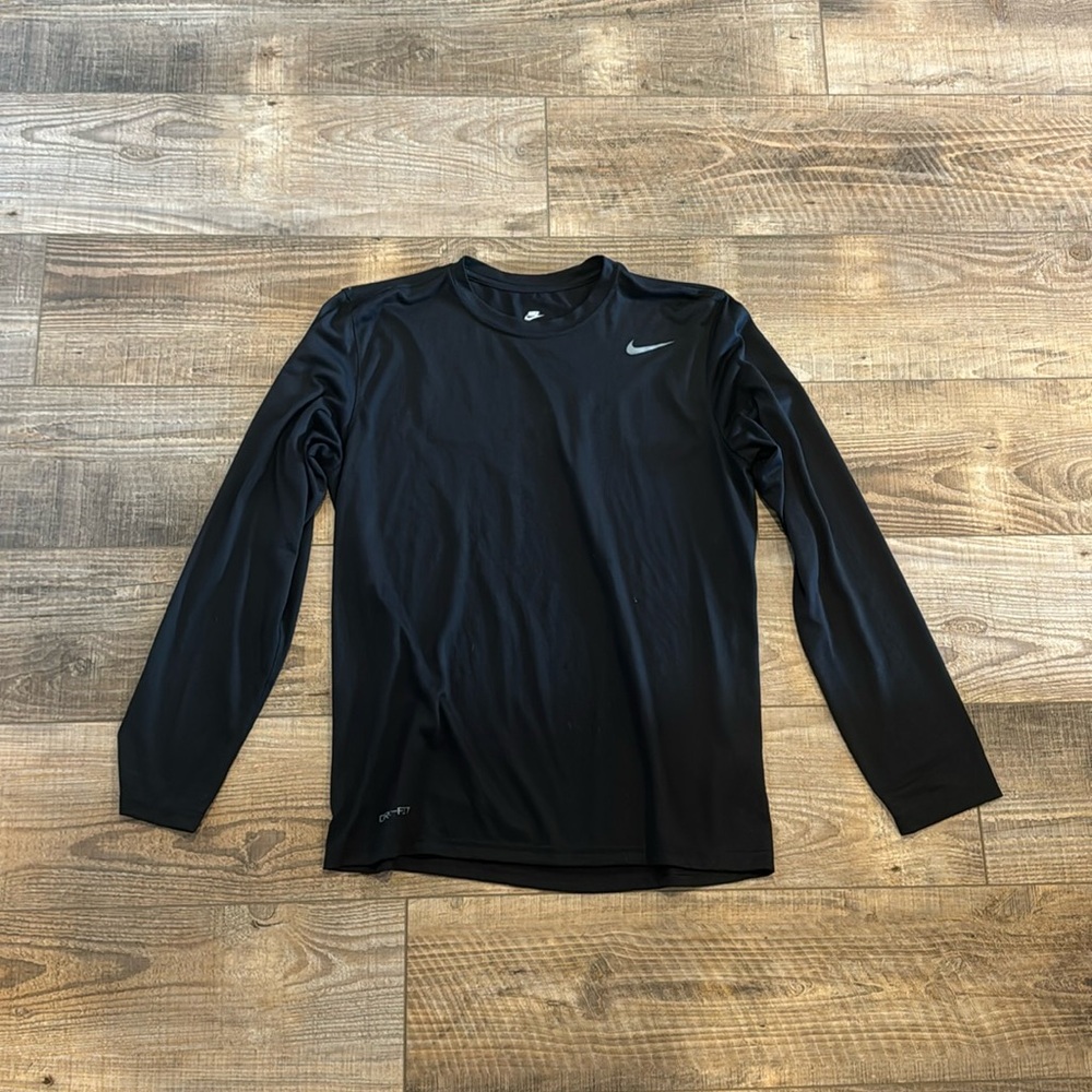 Nike Black Dri Fit Long Sleeve Shirt Size Medium Unisex